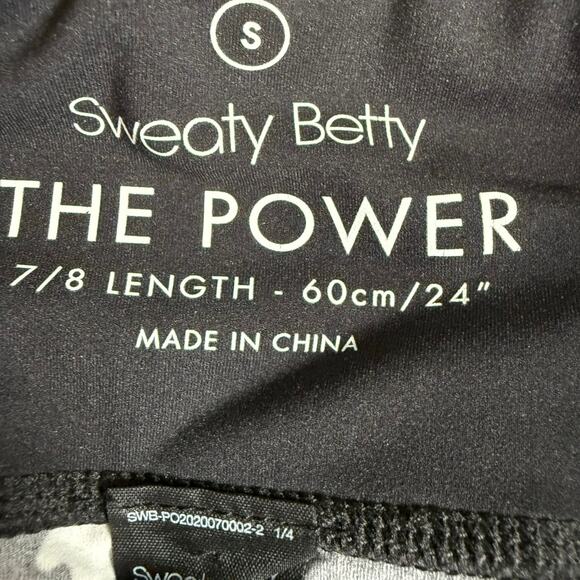 Sweaty Betty 7/8 Power Leggings Women’s Small Black Blue Floral Print Yoga Pants - Picture 5 of 7